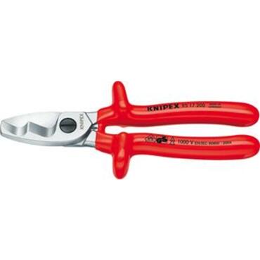Cable shears with double cut, VDE and plastic dipped handle type 5382